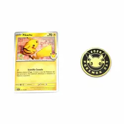 Carta Pokemon Pikachu 051/162 NM ITA + Moneta Pokemon Day 2026 – Set Collezione - Image 1