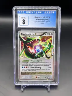 CGC 8 NM/Mint Rayquaza C LV.X Supreme Victors 146 Pokemon Graded Card Slab 2009 - Image 1