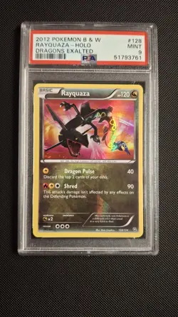 PSA 9 Rayquaza Dragons Exalted #128 Holo Secret Rare Pokemon B&W - Image 1