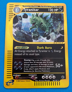 Tyranitar 66/165 Expedition Pokemon Card 2002 WOTC e-Reader Rare LP NM - Image 1