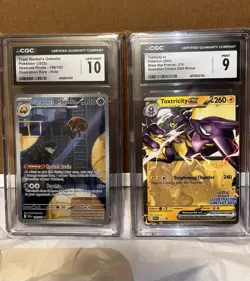 Pokemon CGC Lot of Team Rocket’s Orbeetle 198/182 CGC 10 + Toxtricity 215 CGC 10 - Image 1