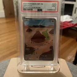 Pokemon Obsidian Flames Larvitar 203/197 Illustration Rare Holo PSA 9 2023 - Image 1