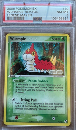2006 PSA 8 Near Mint-Mint Wurmple 70/92 Legend Maker Stamp Regular Foil Pokemon - Image 1