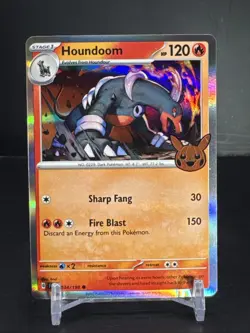 Pokemon TCG Houndoom 034/198 Trick or Trade Booster 2023 Holo - Image 1