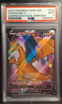 2020 Pokemon Sword & Shield Champions Path CHARIZARD Promo #050 Full Art - PSA 9 - Image 1