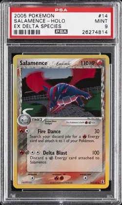 2005 POKEMON EX DELTA SPECIES #14 SALAMENCE-HOLO PSA 9 - Image 1