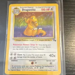 The Pokemon Company Dragonite Fossil 4/62 Holo Rare Stage 2 100 HP 1999 - Image 1