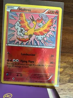 Moltres 9/124 Rare Fates Collide Pokemon Reverse Holo Lightly Played - Image 1