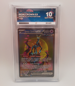 Iron Crown ex Temporal Forces 206/162 SIR Ace Grade 10 Pokemon Slab - Image 1