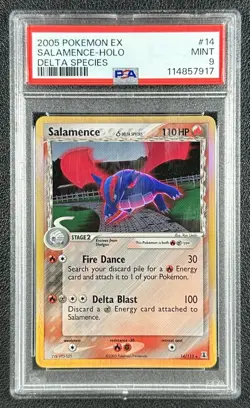 SALAMENCE PSA 9 2005 POKEMON EX DELTA SPECIES #14/113 HOLO MINT RARE 7917 - Image 1