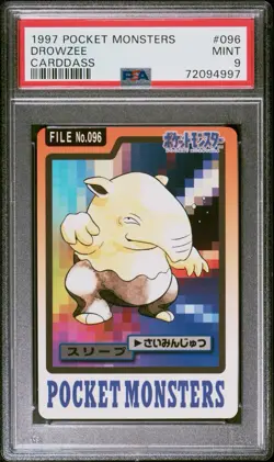 Pokemon Carddass Drowzee No.096 Pocket Monsters Bandai 1997 Japanese PSA 9 - Image 1