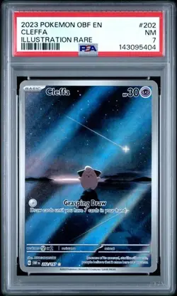 2023 Pokemon OBF EN #202 Cleffa Illustration RARE PSA 7 - Image 1