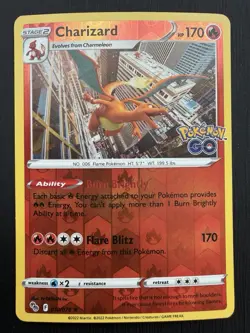 Charizard 010/078 Pokemon GO Reverse Holo NM Condition Pokemon TCG - Image 1