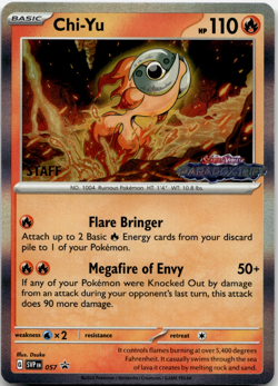 Chi-Yu SVP 057 STAFF STAMP Pokemon TCG Pre Release Promo Paradox Rift NM - Image 1