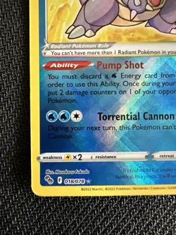 Radiant Blastoise 018/078 Pokemon GO Holo - Image 3