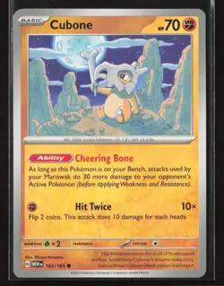 Cubone #104/165 SV: Scarlet & Violet 151 Common Pokemon TCG NM/M - Image 1