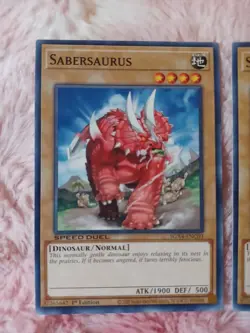 2X Yu-Gi-Oh! Sabersaurus SGX4-ENC03 1st Edition Speed Duel GX Midterm - Image 2