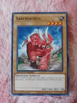 2X Yu-Gi-Oh! Sabersaurus SGX4-ENC03 1st Edition Speed Duel GX Midterm - Image 4