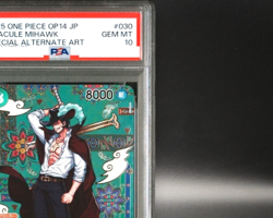 PSA 10 Mihawk OP12-030 SR The Azure Sea's Seven Japanese ONE PIECE Card - Image 5