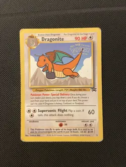 Dragonite 5 Pokemon Card - Black Star Movie Promo - Heavily Played - Image 3