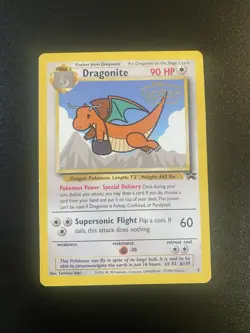 Pokemon TCG Dragonite 5 Black Star Promo Card 1999 LP WB Movie - Image 1
