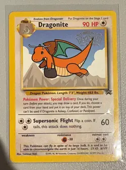 Dragonite 5 WB Movie Black Star Promo TCG 1999 Pokemon Card - Image 1