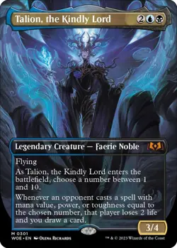 NM Borderless Tailon, the Kindly Lord, MTG, Wilds of Eldraine, Magic, 301 - Image 1