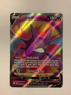 2020 Pokemon Sword & Shield Darkness Ablaze 182/189 Crobat V Full Art M/NM - Image 2