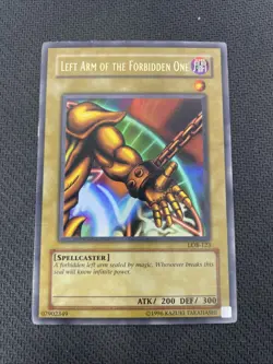 Yugioh Left Arm of the Forbidden One LOB-123 Exodia Holo Card - Image 1
