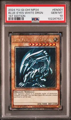 2024 YU-GI-OH! MP24-25TH ANV TIN: DUELING MIRRORS BLUE-EYES WHITE DRAGON PSA 10 - Image 1