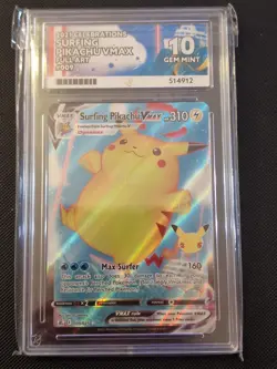 Pokemon TCG Celebrations Surfing Pikachu VMAX Card 009/025 - Ace 10 Gem Mint 💎 - Image 1