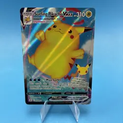 Pokemon TCG Surfing Pikachu VMAX 009/025 Celebrations 25th Anniversary Card NM - Image 1