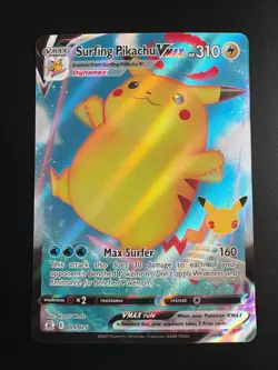 Surfing Pikachu VMAX Full Art Holo Pokemon Celebrations 25th Anniversary 009/025 - Image 1