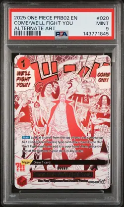 One Piece PRB02 - Come on!! We'll Fight You!! OP09-020 Alt Art PSA 10 English - Image 1