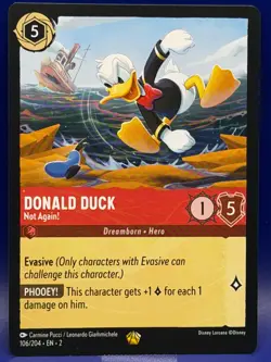 Disney Lorcana Donald Duck Not Again! 106/204 Legendary Rise of the Floodborn - Image 1