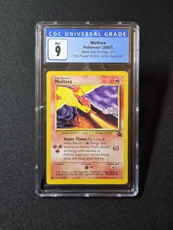 Pokemon TCG 2000 Moltres 21 WOTC Black Star Promo Card Graded CGC 9 - Image 1