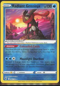 Radiant Greninja Radiant Rare SWSH10: Astral Radiance #046/189 [Near Mint] Pokem - Image 1