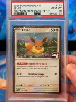 *POP 78 * SWIRL! Eevee 143/191 Play! Pokemon Prize Pack Series Cards Holo PSA 10 - Image 1