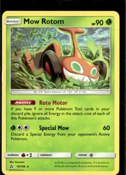 Pokemon Mow Rotom 14/156 Ultra Prism Non Holo Rare 3 Card Lot - Image 1
