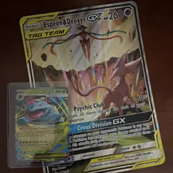 Pokemon Espeon & Deoxys GX TAG TEAM Mega Venusaur GX SM240 Holo English Card Lot - Image 2