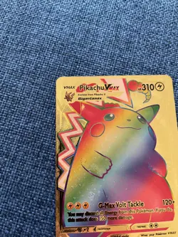 Pikachu VMAX 188/185 Rainbow HP 310 Gold Foil Fan Art Display Card - Image 2
