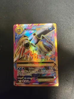 Pokemon TCG M Blastoise EX Full Art Holo Ultra Rare 102/108 Evolutions Card - Image 1