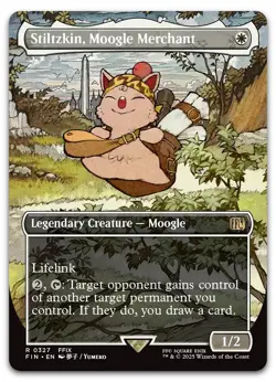 Stiltzkin, Moogle Merchant (Borderless) #327 (NM) Final Fantasy FIN Magic MTG - Image 1