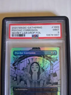 2024 MTG #1669 Psychic Corrosion PSA 9 MT Secret Lair Drop Foil Peach Momoko GG - Image 3