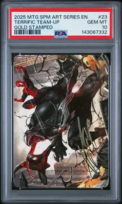 2025 MTG SPIDER-MAN Art Series TERRIFIC TEAM-UP #23 PSA 10 NOTE: GOLD Stamp‼ - Image 1