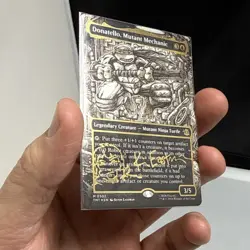 Donatello, Mutant Mechanic (Borderless) (Gold-Stamped Signature) 302 MTG TMNT - Image 2