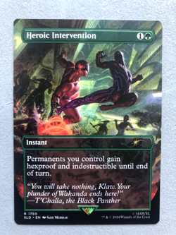 Mtg Carte Magic Secret Lair Marvel Black Panther Heroic Intervention NM - Image 1