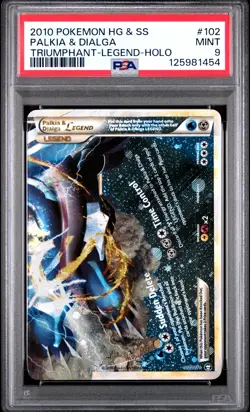 2010 POKEMON HEARTGOLD & SOULSILVER TRIUMPHANT PALKIA & DIALGA LEGEND-HOLO PSA 9 - Image 1