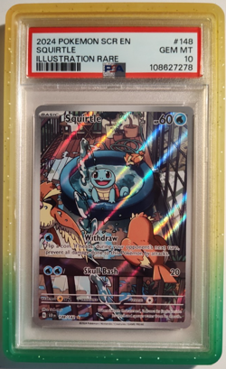 2024 Pokemon Stellar Crown Squirtle Illustration Rare #148/142 PSA 10 Gem Mint - Image 1