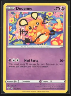Dedenne Uncommon SWSH03: Darkness Ablaze 078/189 NM Pokemon Card - Image 1